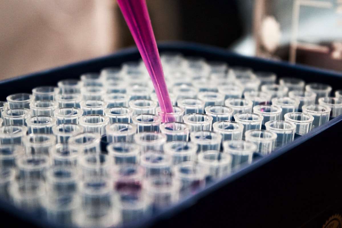 Scientist working with samples in a modern research laboratory